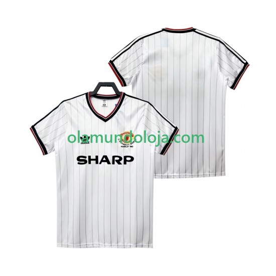 Camisola Manchester United 1983 1984 Retro Homem Equipamento Segundo Manga Curta